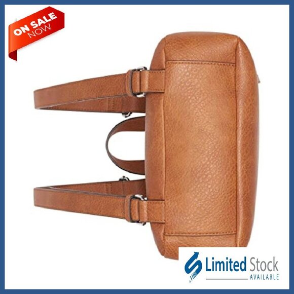 Vegan Leather Backpack with Flap and Interior Organization for Daily Use